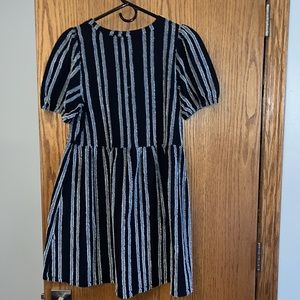 Loft Black & White Stripe Shift Dress